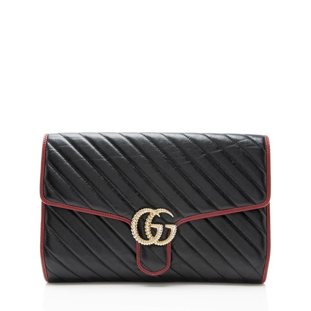 Gucci Matelasse Leather Torchon GG Marmont Clutch